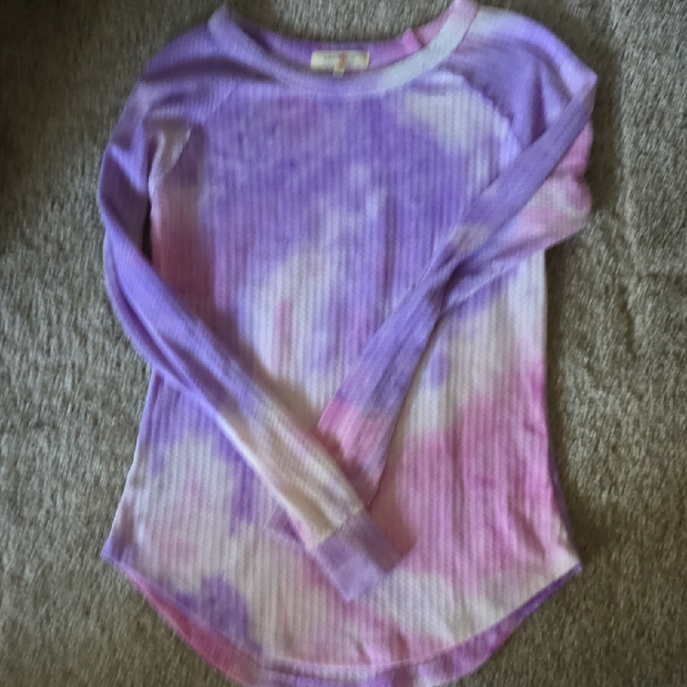 Wildflowers Purple and Pink Tie-Dye Long Sleeve Tee